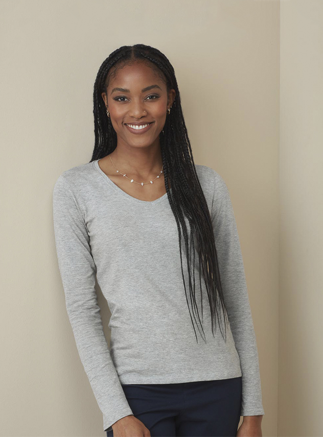 T-shirt Dames STE9710 Stretch v-neck