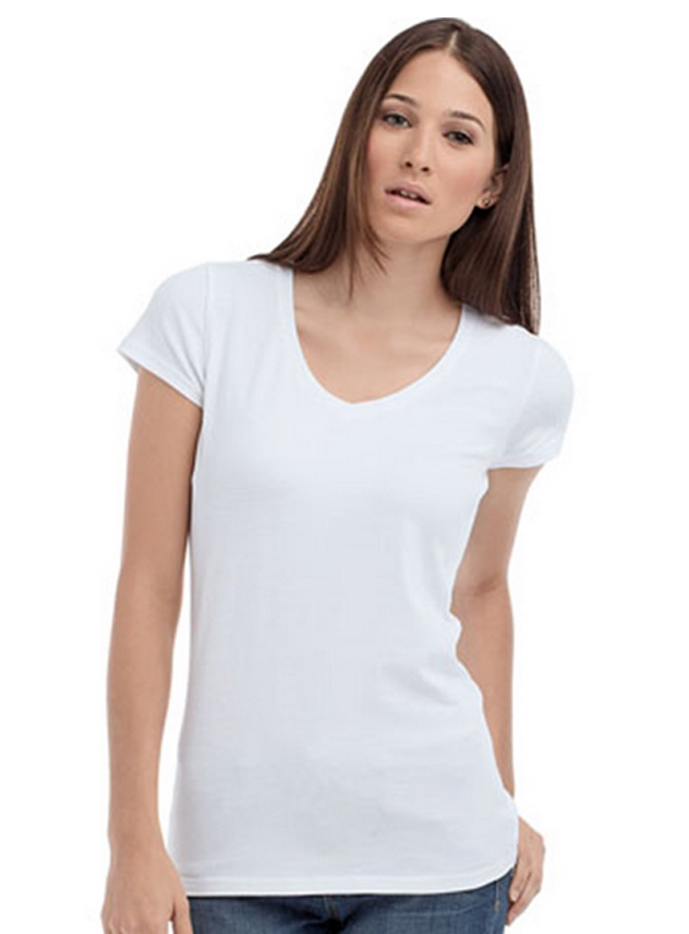 T-shirt dames STE 9710 V-neck Lycra